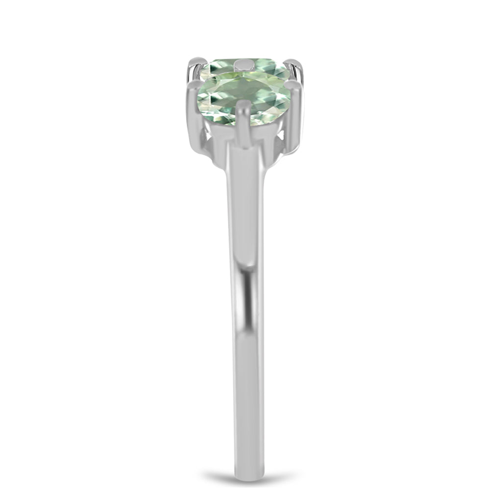 Pierścionek ze srebra próby 925 z zielonym ametystem