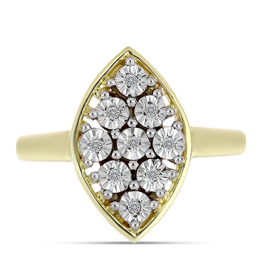 Pierścionek srebrny pozłacany z białym diamentem