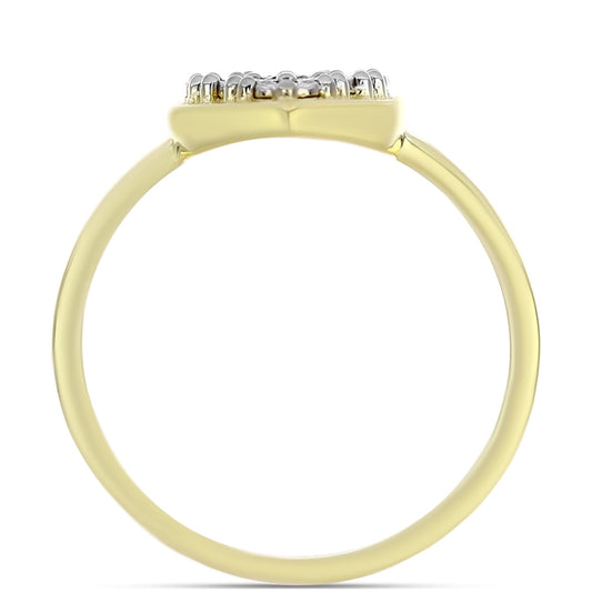 Pierścionek srebrny pozłacany z białym diamentem