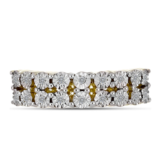 Pierścionek srebrny pozłacany z białym diamentem