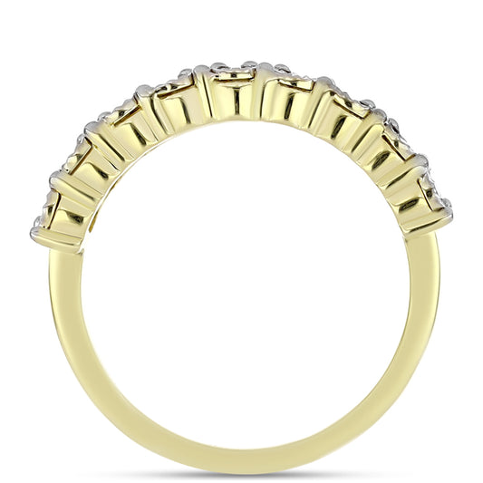 Pierścionek srebrny pozłacany z białym diamentem