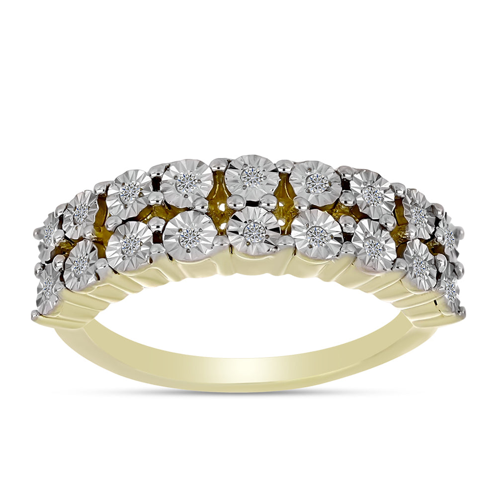 Pierścionek srebrny pozłacany z białym diamentem