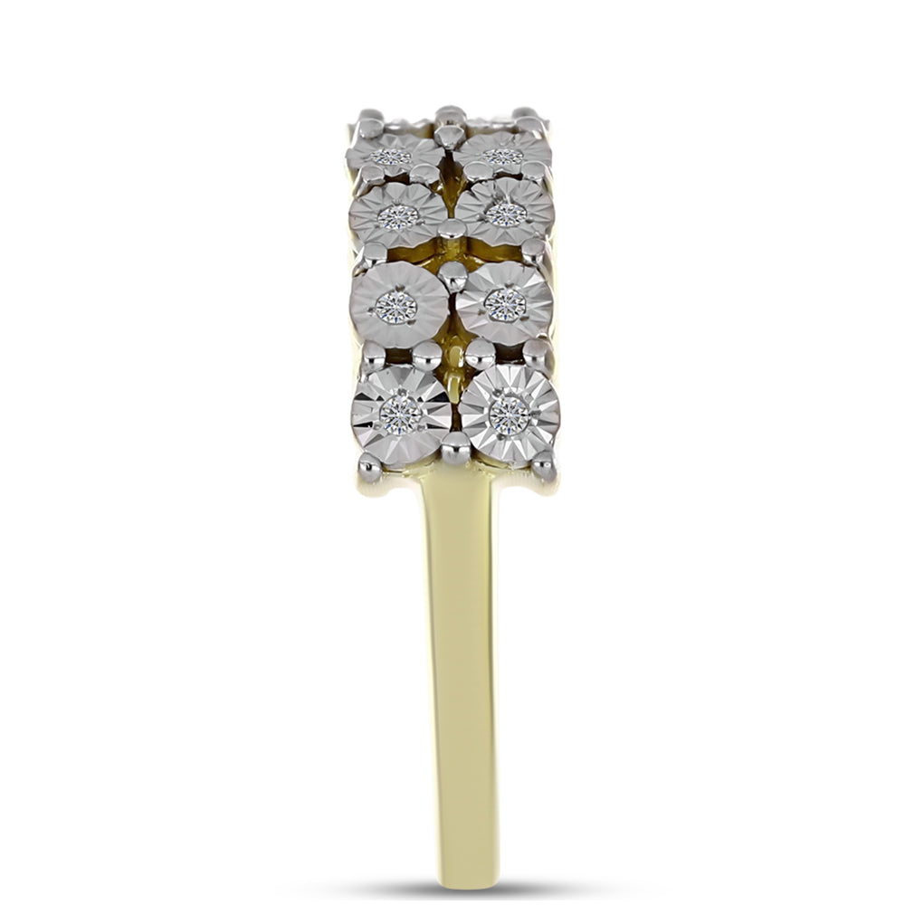 Pierścionek srebrny pozłacany z białym diamentem