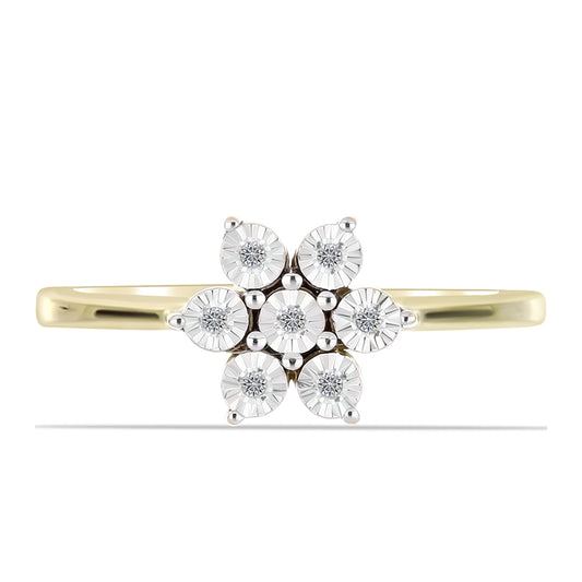 Pierścionek srebrny pozłacany z białym diamentem