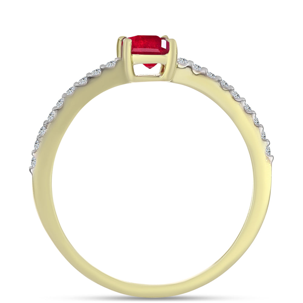 Pierścionek srebrny pozłacany z malgaskim rubinem i białym topazem 2 