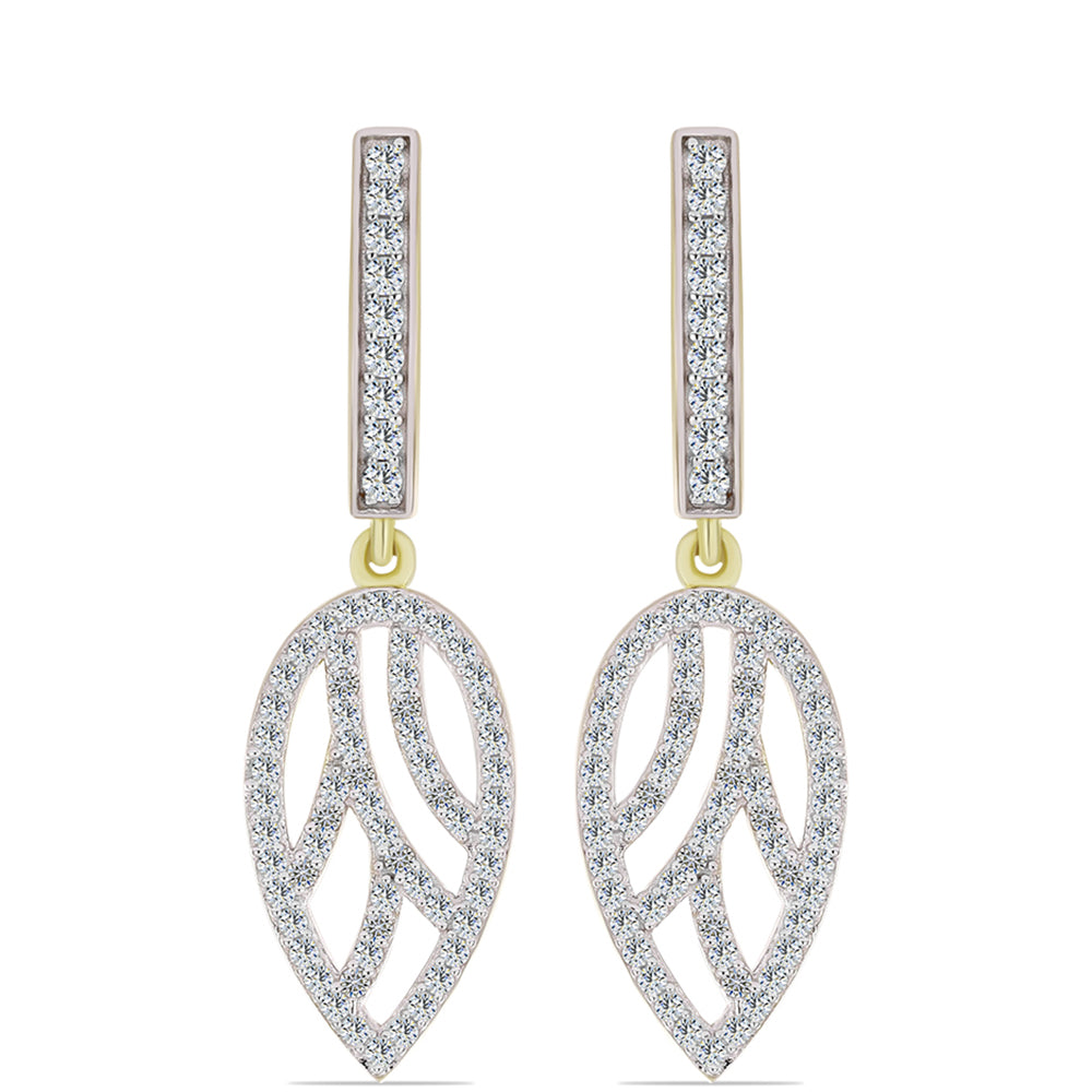 Kolczyki srebrne pozłacane z białym diamentem i białym topazem 1 