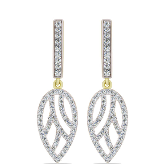 Kolczyki srebrne pozłacane z białym diamentem i białym topazem