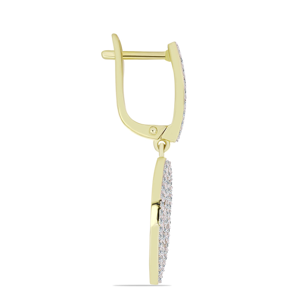 Kolczyki srebrne pozłacane z białym diamentem i białym topazem 2 