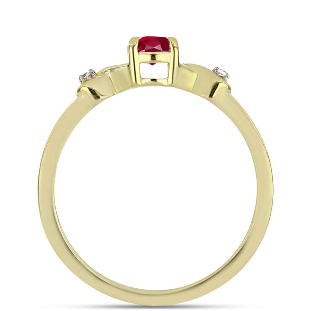 Pierścionek srebrny pozłacany z malgaskim rubinem i białym topazem 2 