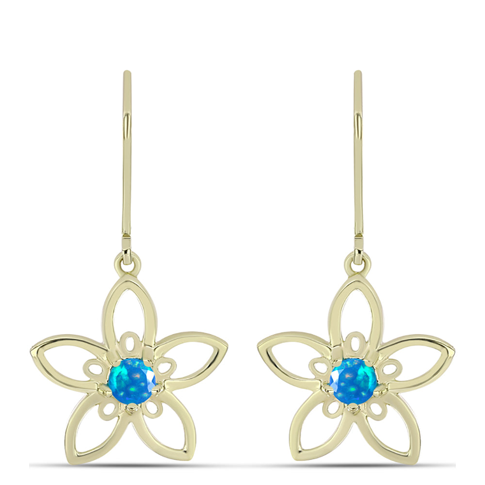 Kolczyki srebrne pozłacane z rajskim opalem etiopskim