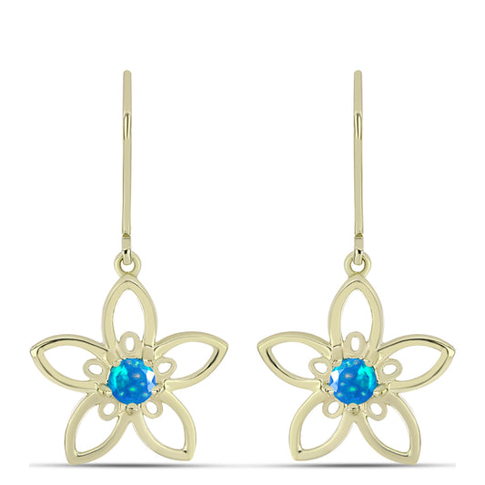 Kolczyki srebrne pozłacane z rajskim opalem etiopskim