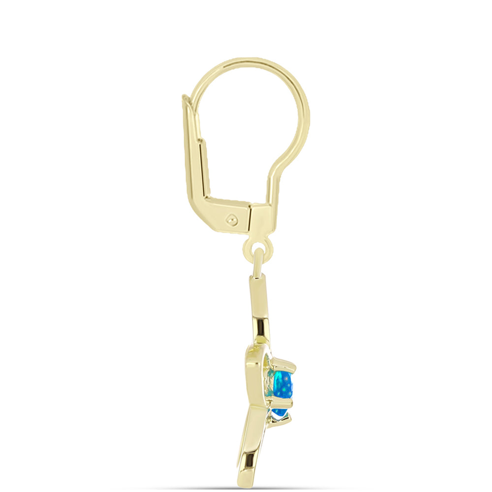 Kolczyki srebrne pozłacane z rajskim opalem etiopskim 2 