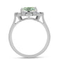 Pierścionek ze srebra próby 925 z zielonym ametystem i białym topazem