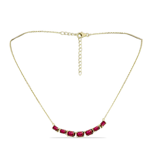 Naszyjnik srebrny pozłacany z granatem rodolitem