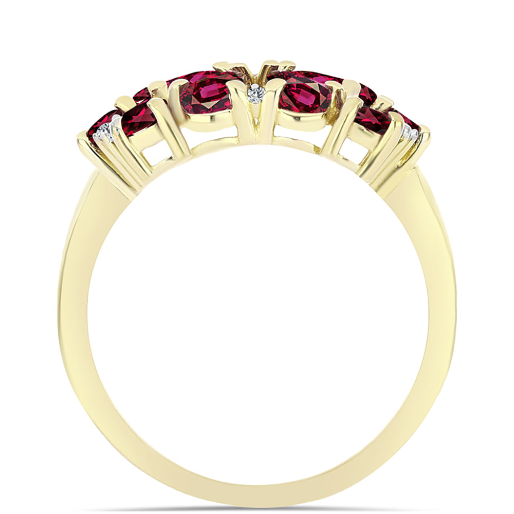 Pierścionek srebrny pozłacany z granatem rodolitem i białym topazem 2 