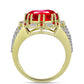 Pierścionek srebrny pozłacany z czerwonym agatem i białym cyrkonem