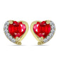 Kolczyki srebrne pozłacane z czerwonym agatem i białym topazem