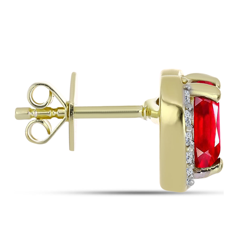 Kolczyki srebrne pozłacane z czerwonym agatem i białym topazem 2 