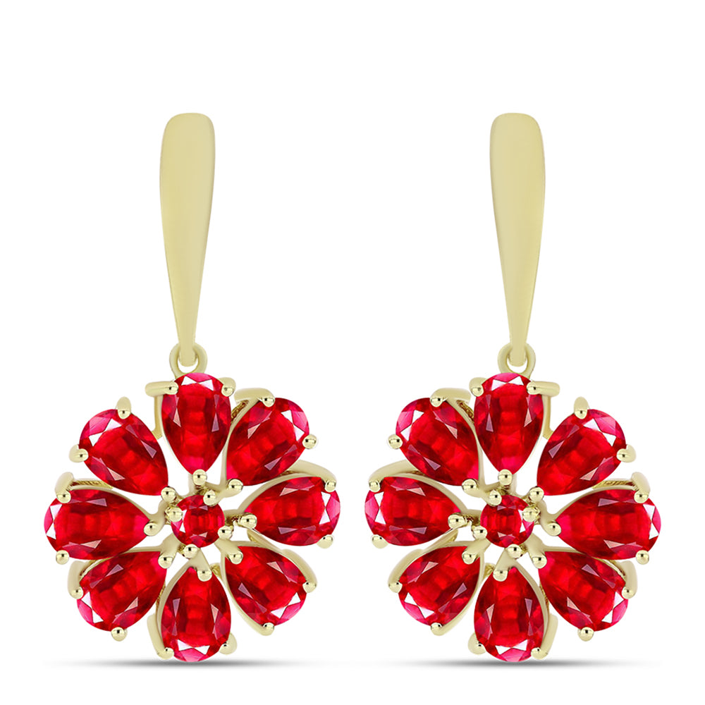 Kolczyki srebrne pozłacane z czerwonym agatem