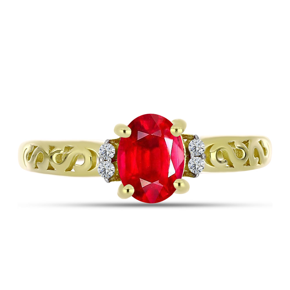 Pierścionek srebrny pozłacany z czerwonym agatem i białym topazem 2 