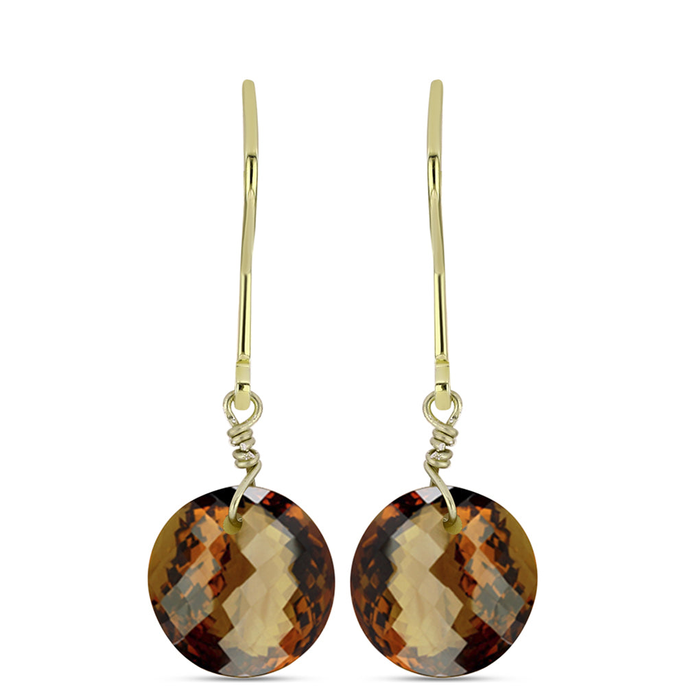 Kolczyki srebrne pozłacane z koniakowym kwarcem 1 