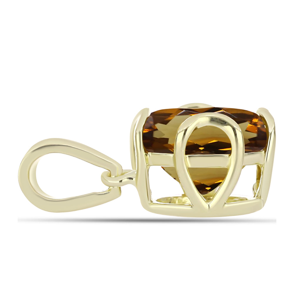 Zawieszka srebrna pozłacana z koniakowym kwarcem