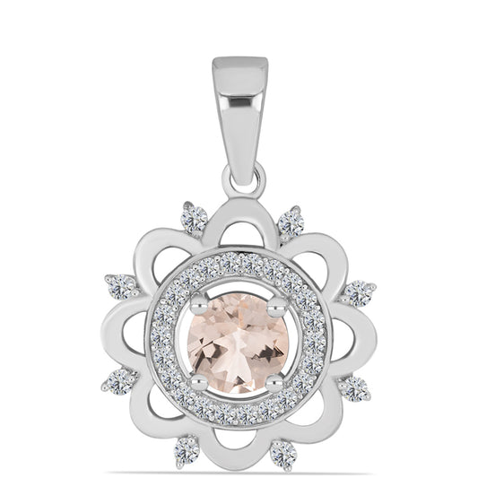 Zawieszka ze srebra próba 925 z morganitem i białym topazem