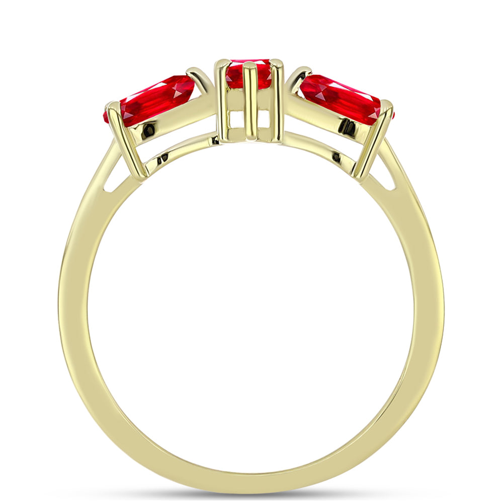 Pierścionek srebrny pozłacany z czerwonym agatem