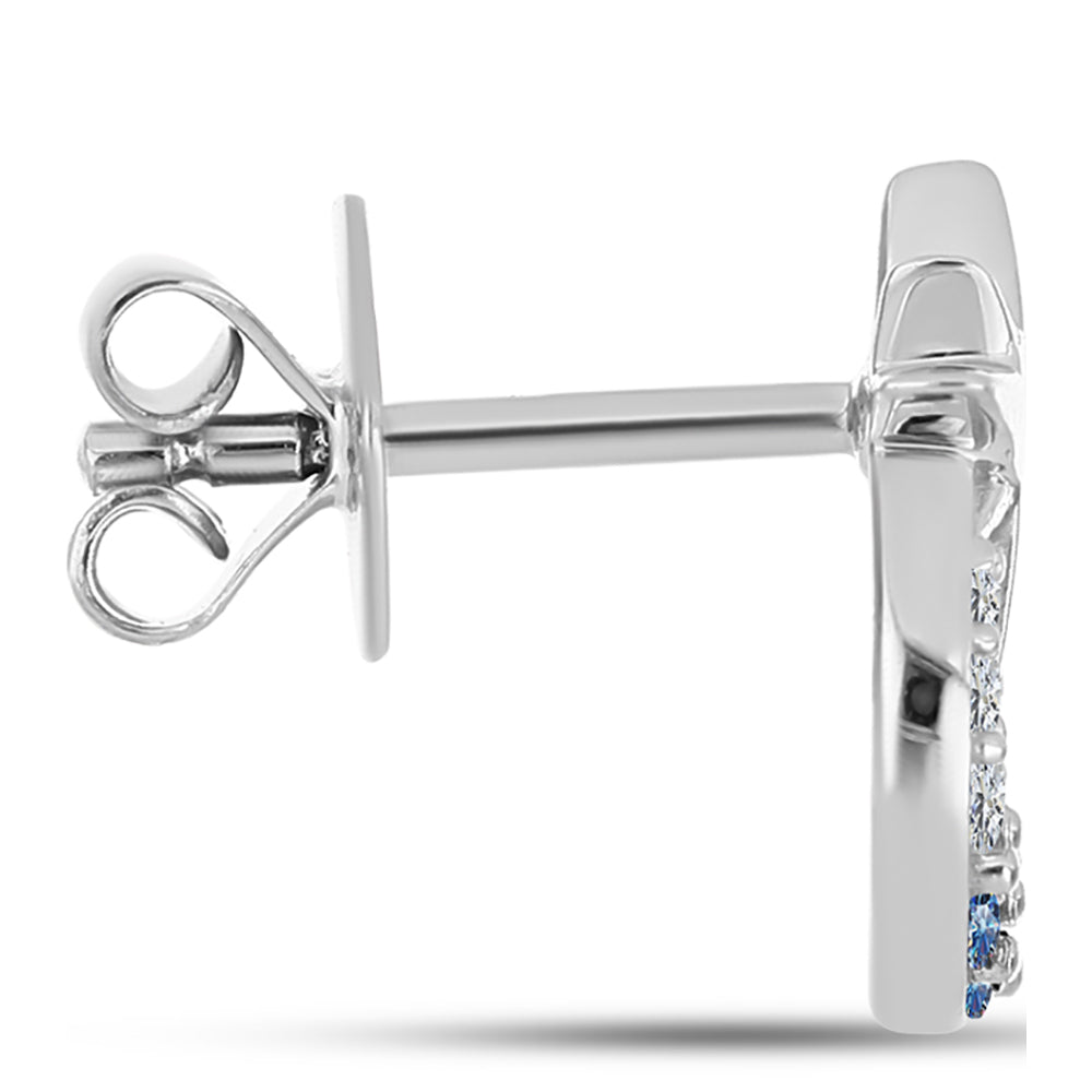 Kolczyki ze srebra próbe 925 z moissanitem w kolorze oceanicznym i białym topazem 2 