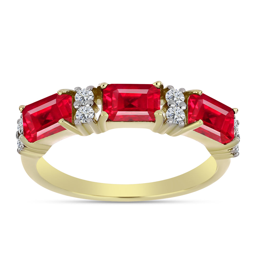 Pierścionek srebrny pozłacany z czerwonym agatem i białym topazem