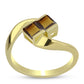 Pierścionek srebrny pozłacany z koniakowym kwarcem