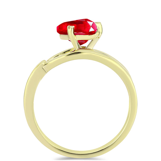 Pierścionek srebrny pozłacany z czerwonym agatem