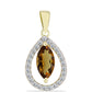 Zawieszka srebrna pozłacana z koniakowym kwarcem i białym topazem