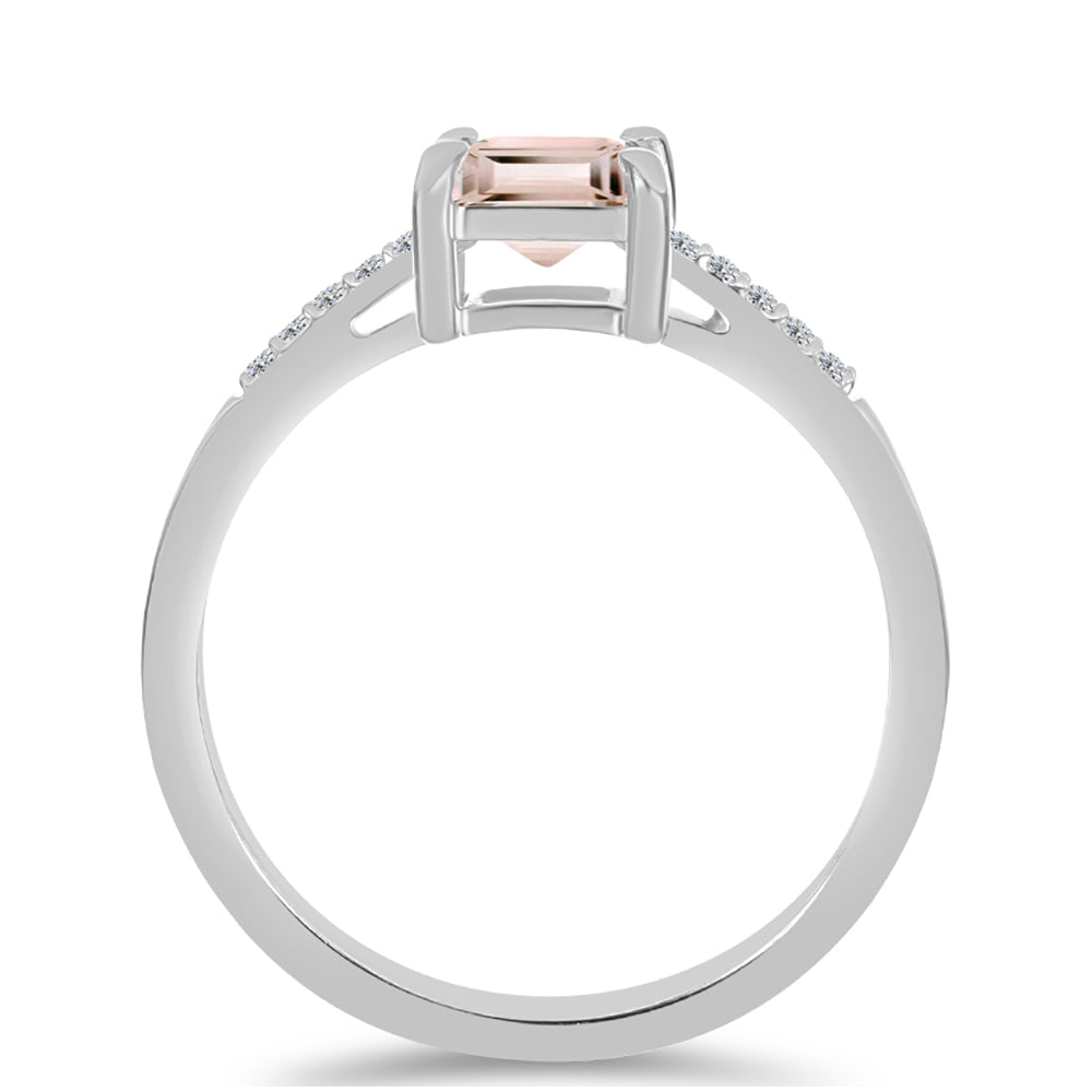 Pierścionek ze srebra próby 925 z morganitem i białym topazem