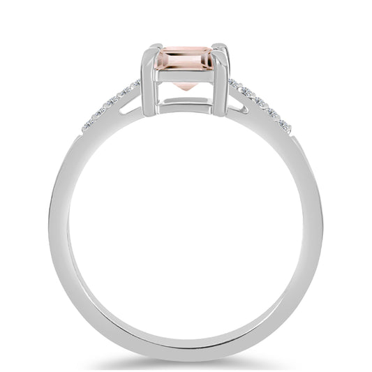 Pierścionek ze srebra próby 925 z morganitem i białym topazem