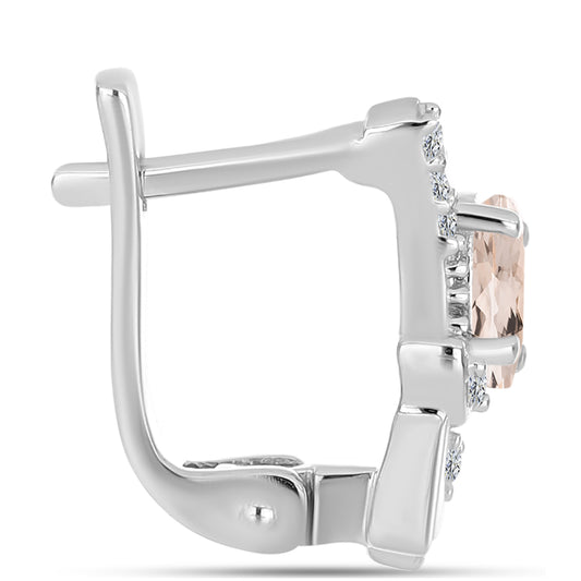 Kolczyki ze srebra próbe 925 z morganitem i białym topazem