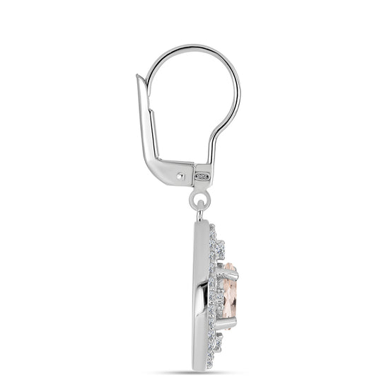 Kolczyki ze srebra próbe 925 z morganitem i białym topazem