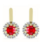 Kolczyki srebrne pozłacane z czerwonym agatem i białym topazem