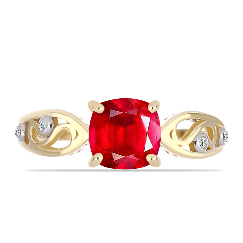 Pierścionek srebrny pozłacany z czerwonym agatem i białym topazem 1 