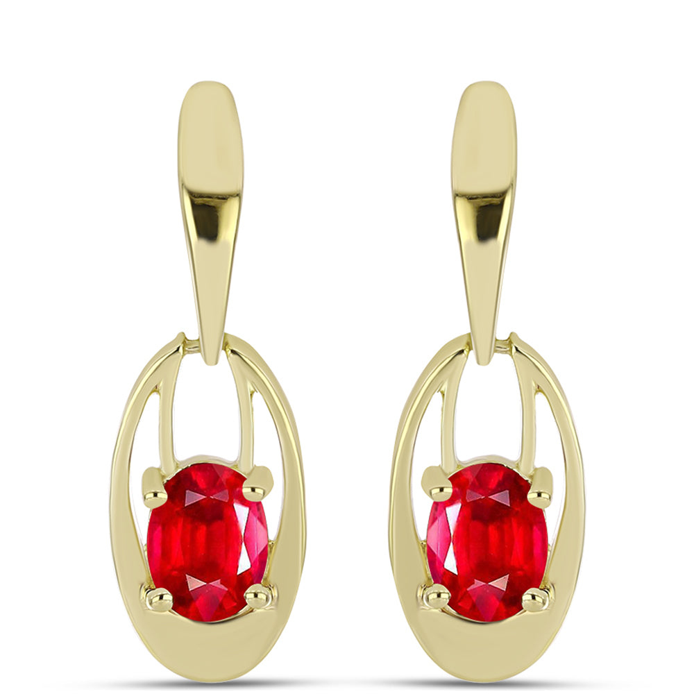 Kolczyki srebrne pozłacane z czerwonym agatem