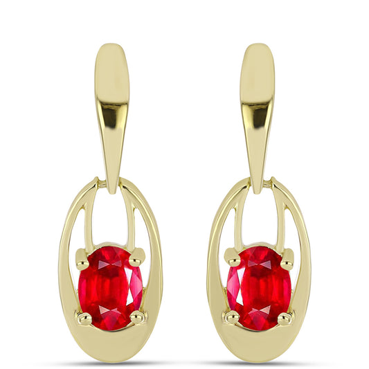 Kolczyki srebrne pozłacane z czerwonym agatem