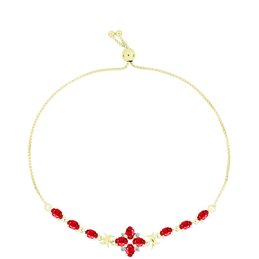 Bransoletka srebrna pozłacana z czerwonym agatem i białym topazem