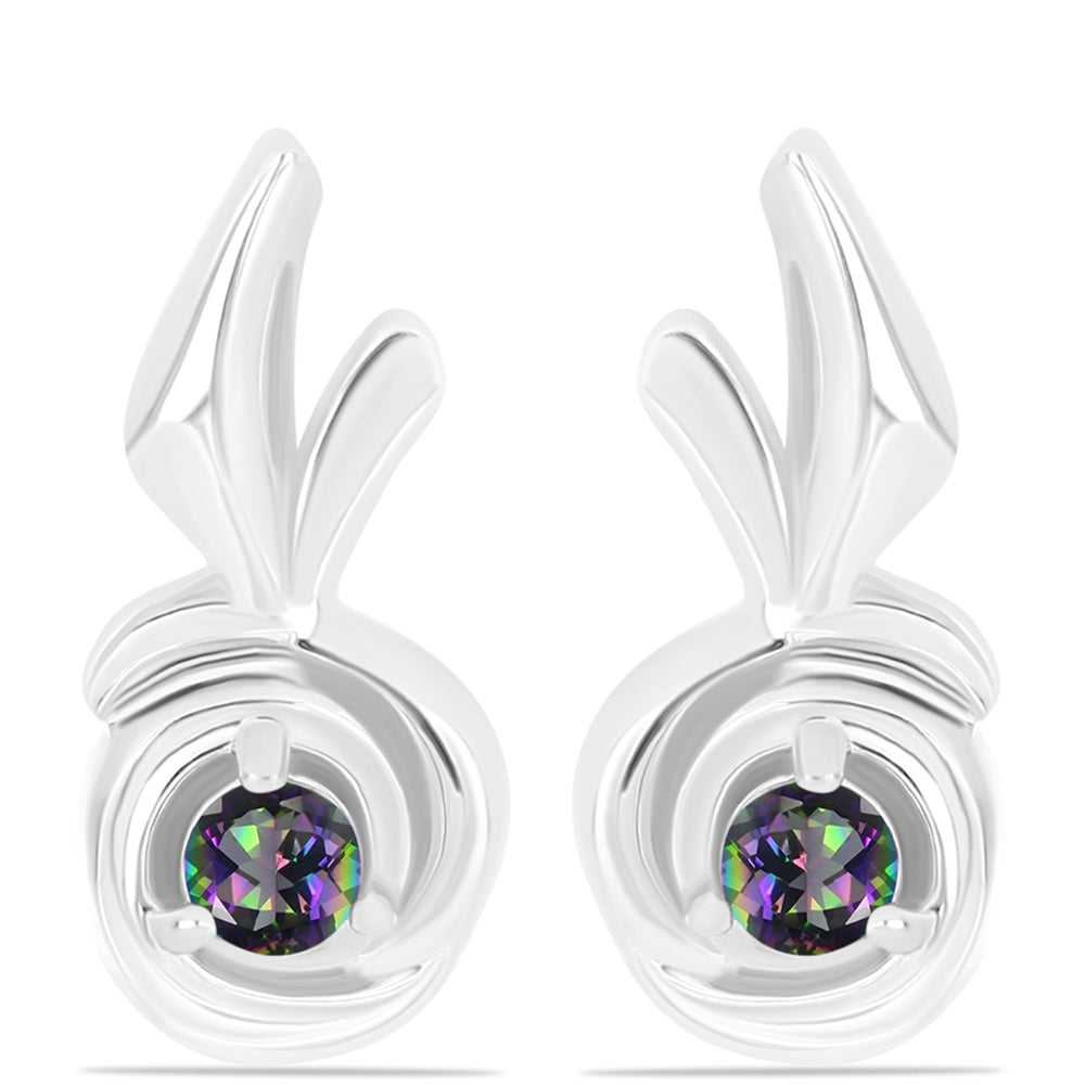 Kolczyki ze srebra próbe 925 z brazylijskim kwarcem zielonym 1 