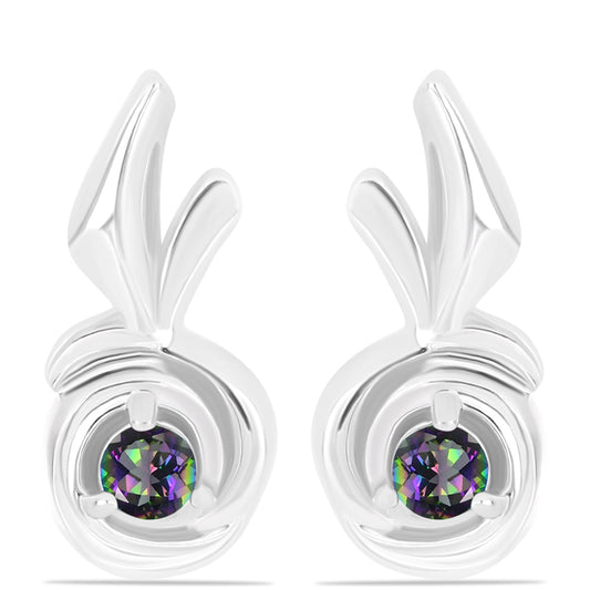 Kolczyki ze srebra próbe 925 z brazylijskim kwarcem zielonym