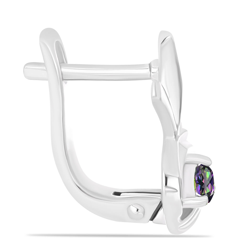 Kolczyki ze srebra próbe 925 z brazylijskim kwarcem zielonym 2 