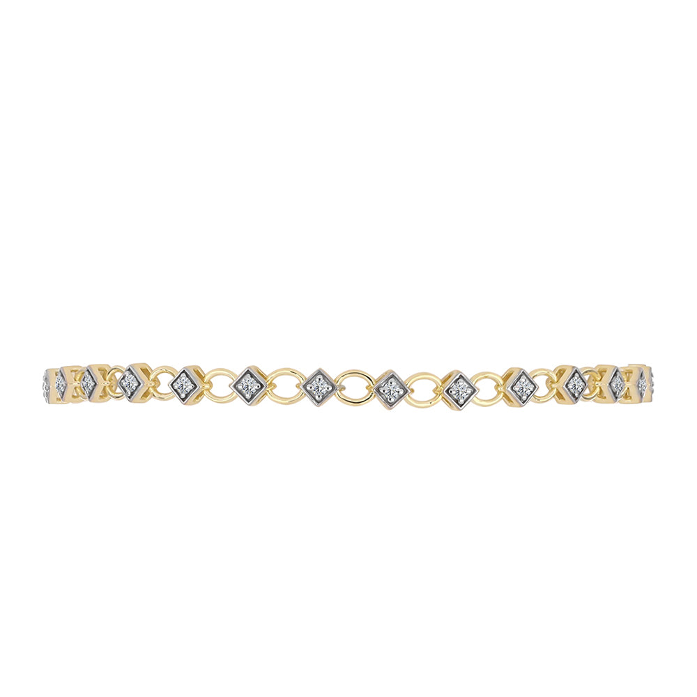 Bransoletka srebrna pozłacana z certyfikowanym diamentem hodowanym w laboratorium 2 