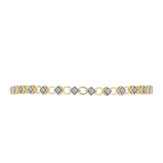 Bransoletka srebrna pozłacana z certyfikowanym diamentem hodowanym w laboratorium