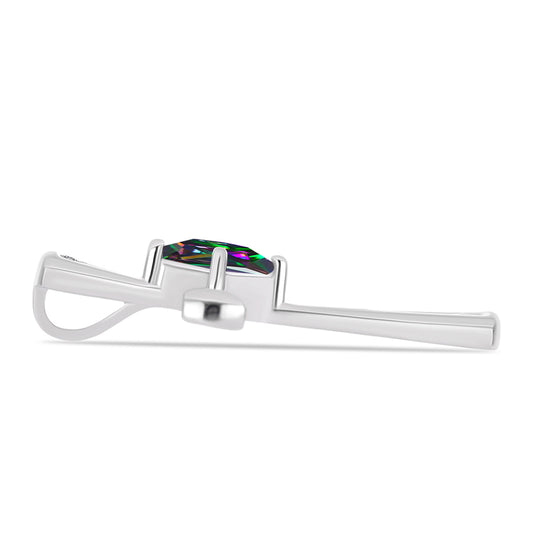 Zawieszka ze srebra próba 925 z brazylijskim kwarcem zielonym i białym topazem