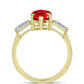 Pierścionek srebrny pozłacany z czerwonym agatem i białym topazem