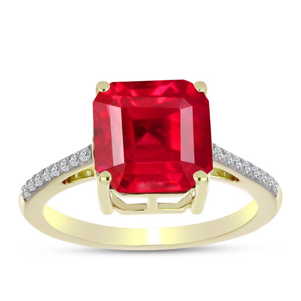 Pierścionek srebrny pozłacany z czerwonym agatem i białym topazem